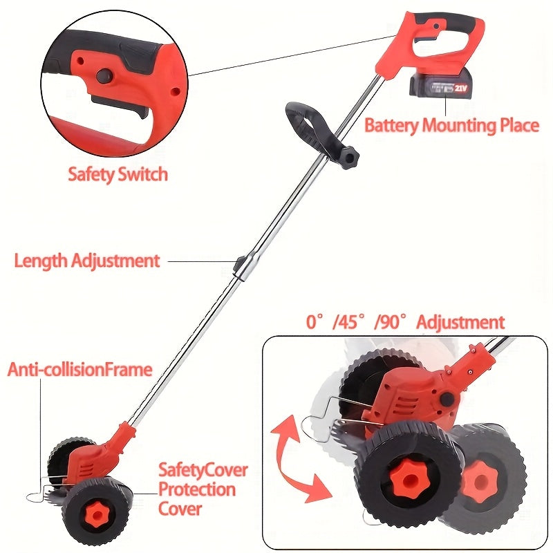Cordless Electric Lawn Mower 2500W with 2 Batteries & 3 Blades