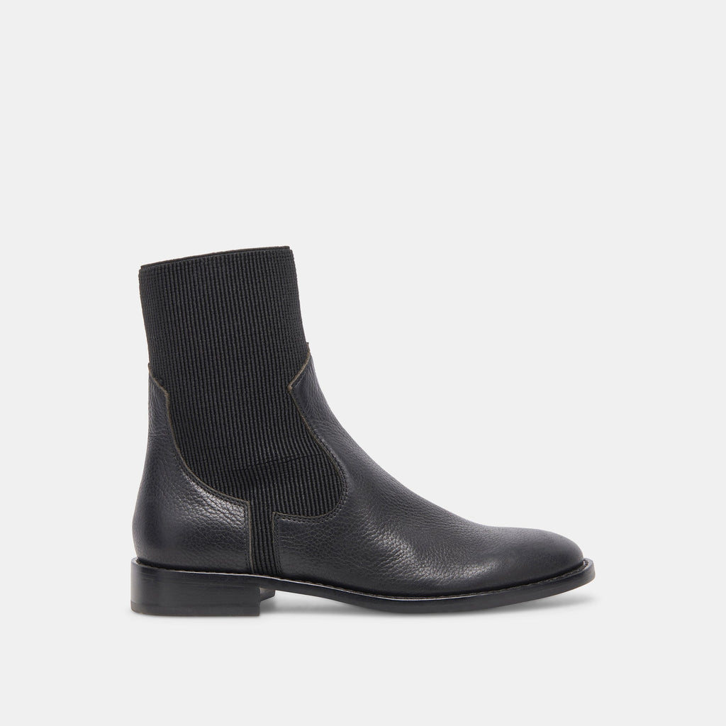 GINEVA BOOTS BLACK LEATHER - re:vita