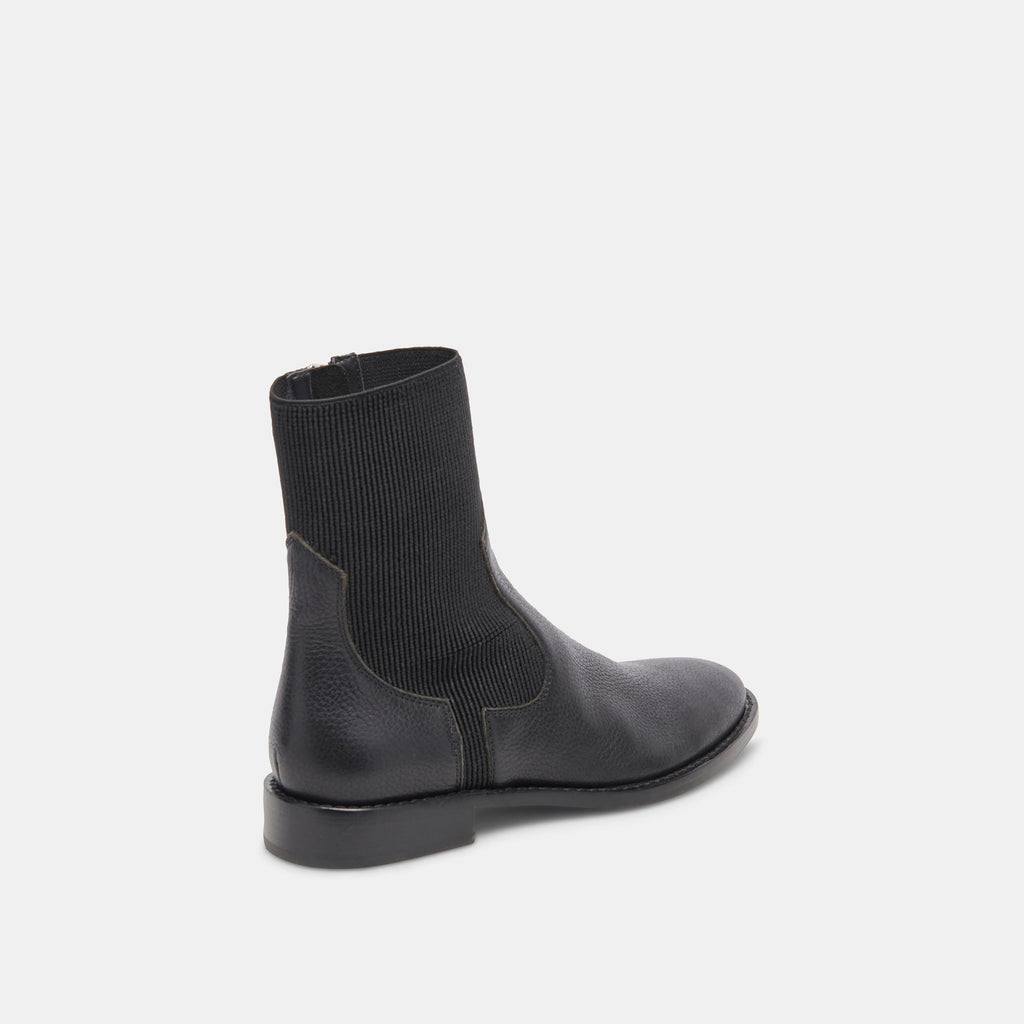 GINEVA BOOTS BLACK LEATHER - re:vita