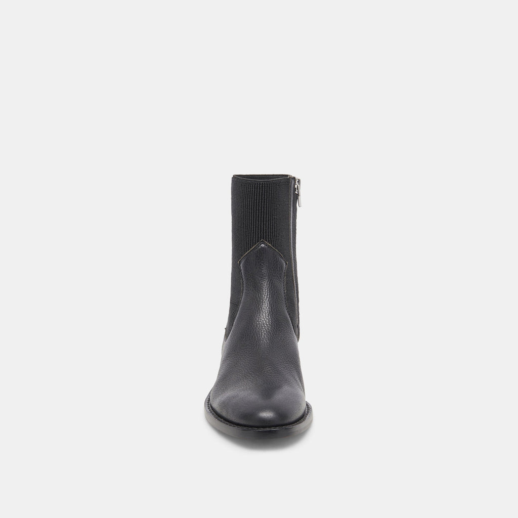 GINEVA BOOTS BLACK LEATHER - re:vita