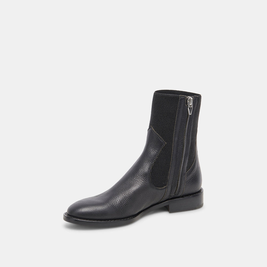 GINEVA BOOTS BLACK LEATHER - re:vita