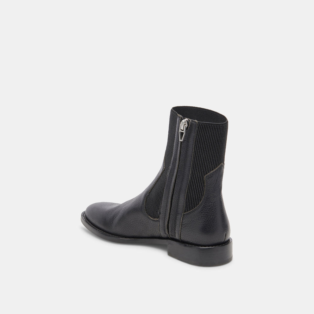 GINEVA BOOTS BLACK LEATHER - re:vita