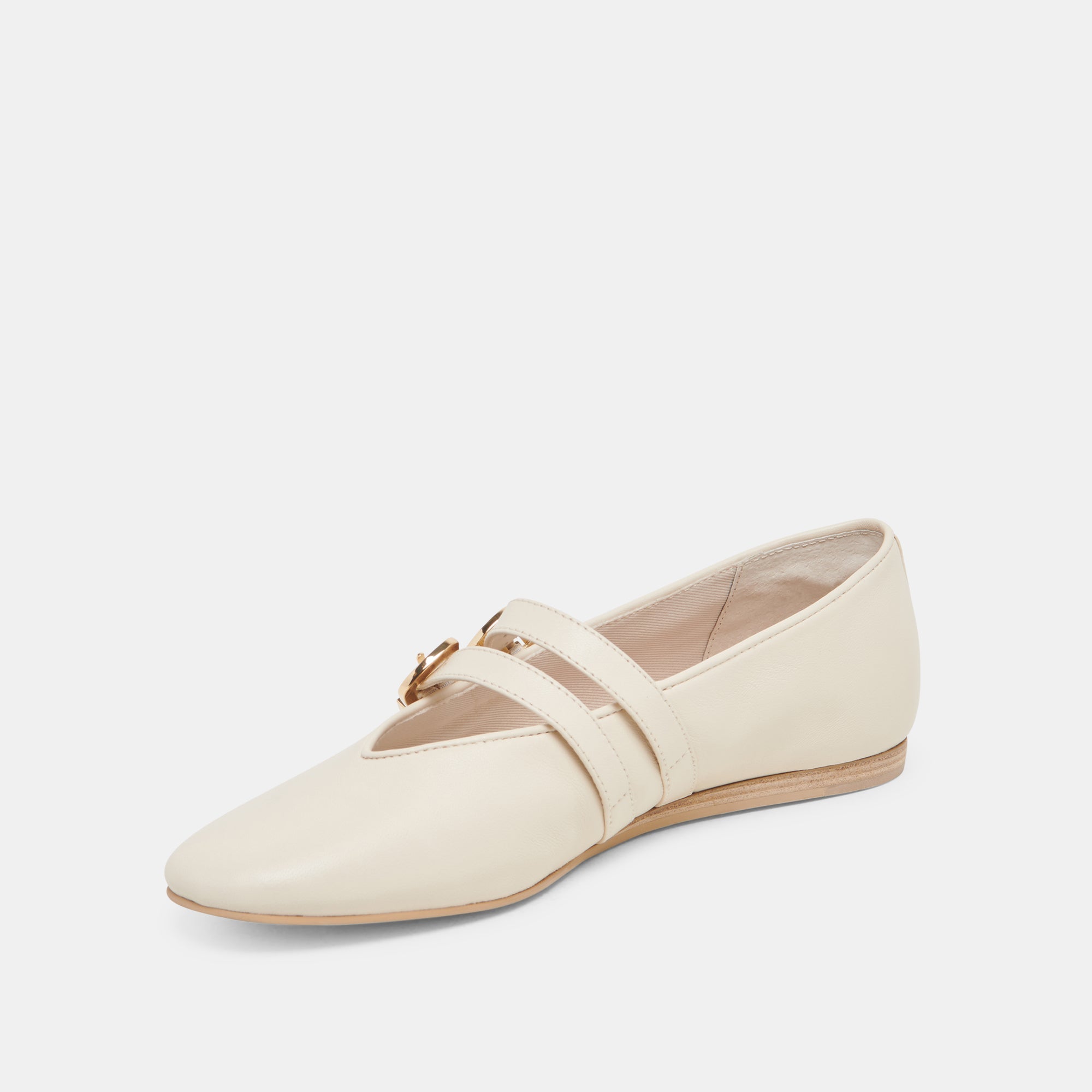 BAYLEE BALLET FLATS IVORY LEATHER - re:vita