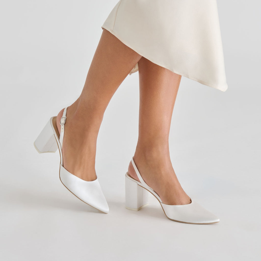 CAREL HIGH HEELS TRUE WHITE SATIN - re:vita