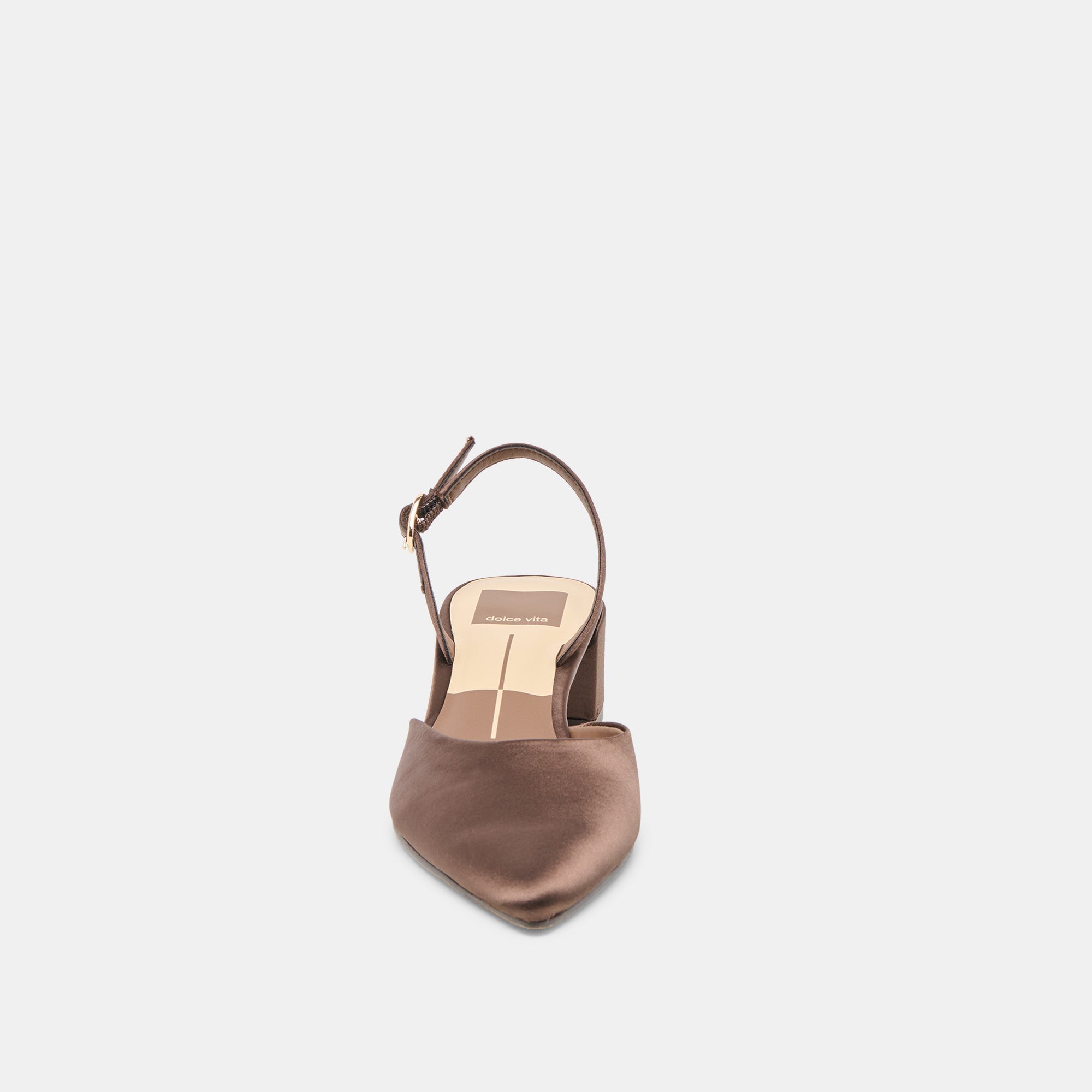 CAREL HEELS DK BROWN SATIN - re:vita