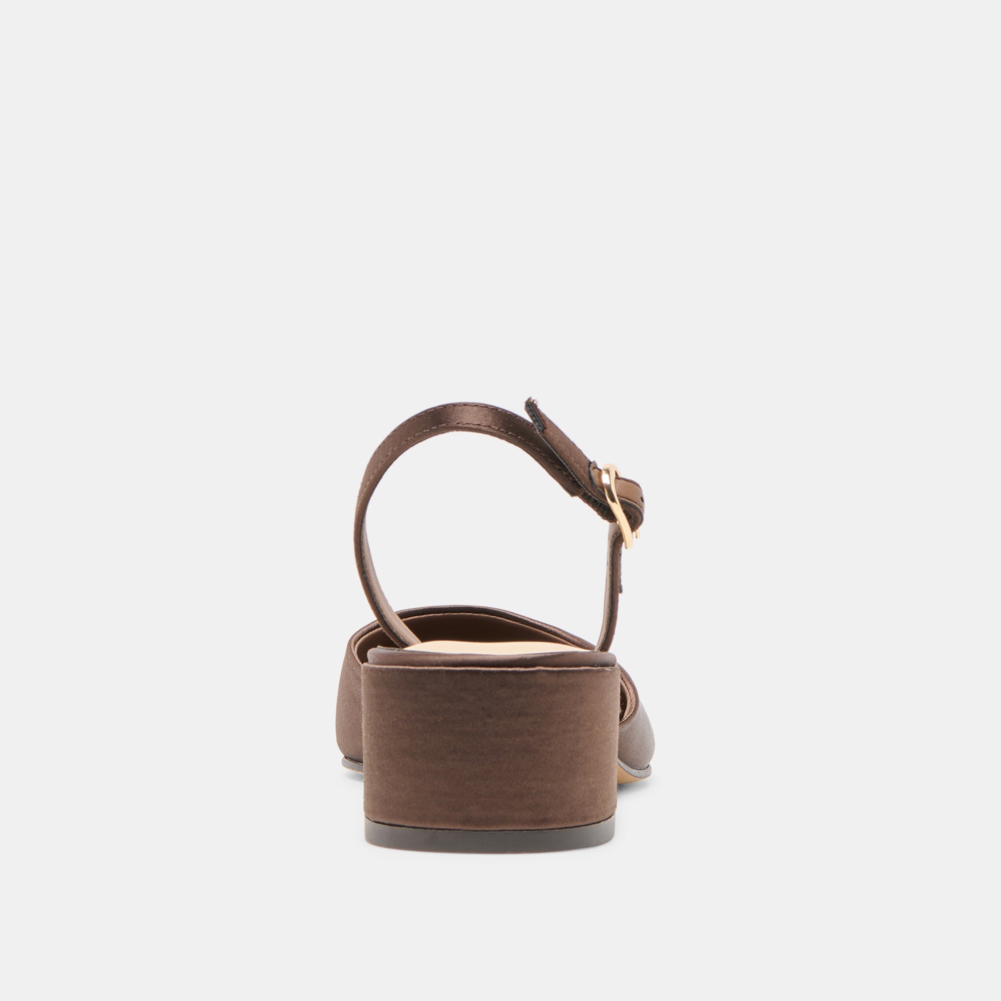 CAREL HEELS DK BROWN SATIN - re:vita