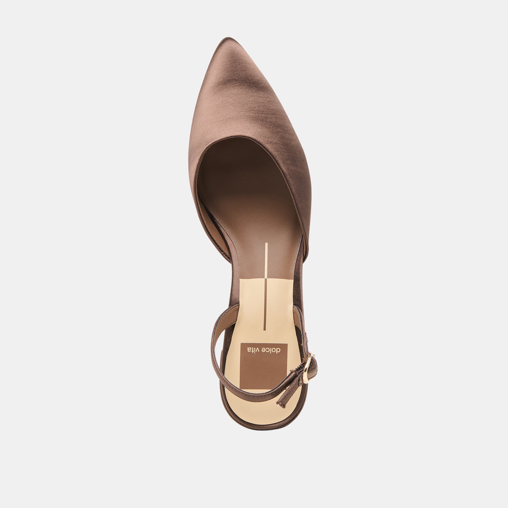 CAREL HEELS DK BROWN SATIN - re:vita