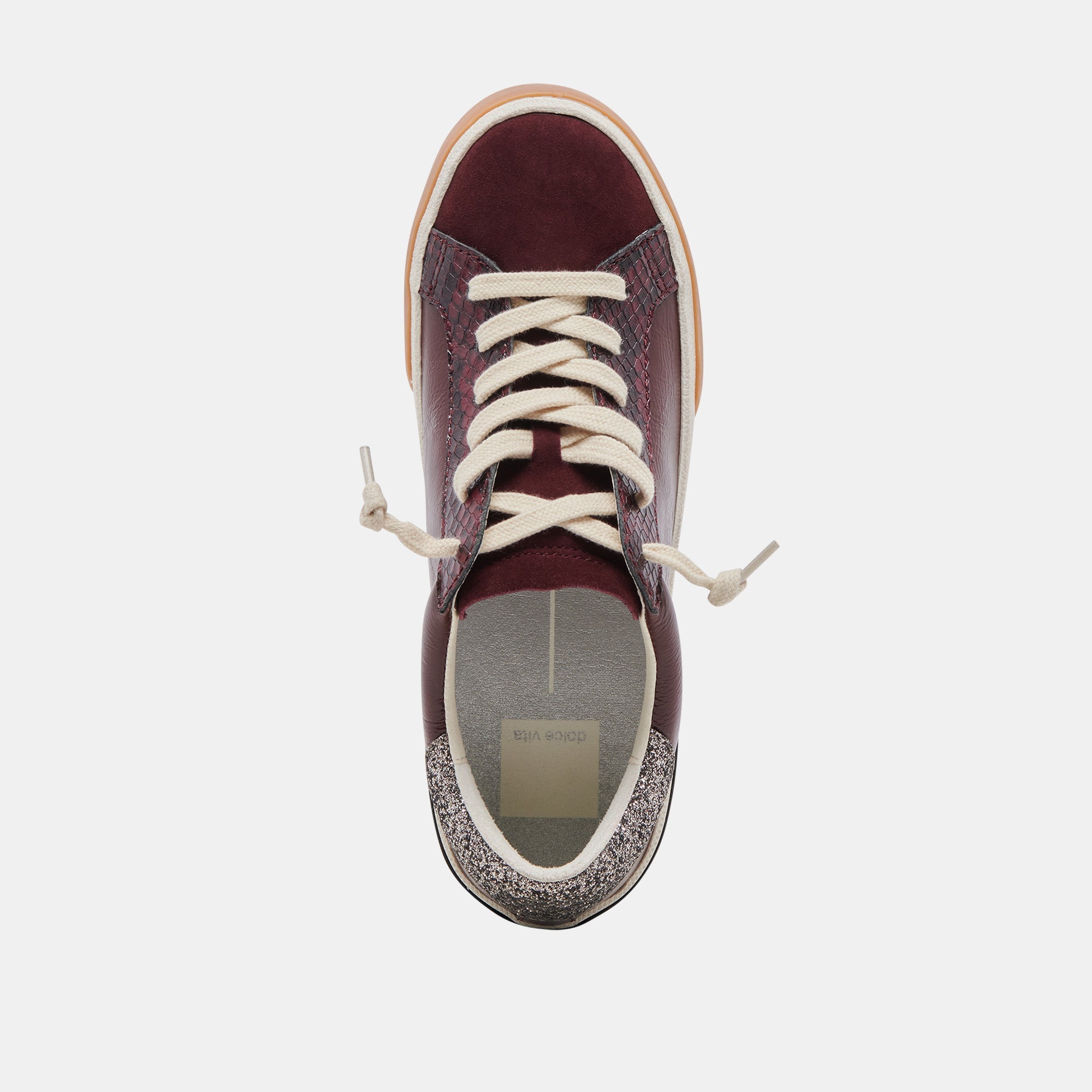 ZINA SNEAKERS BURGUNDY CRINKLE PATENT - re:vita