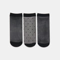3 PACK DITSY DOT SHEER ANKLET SOCKS BLACK