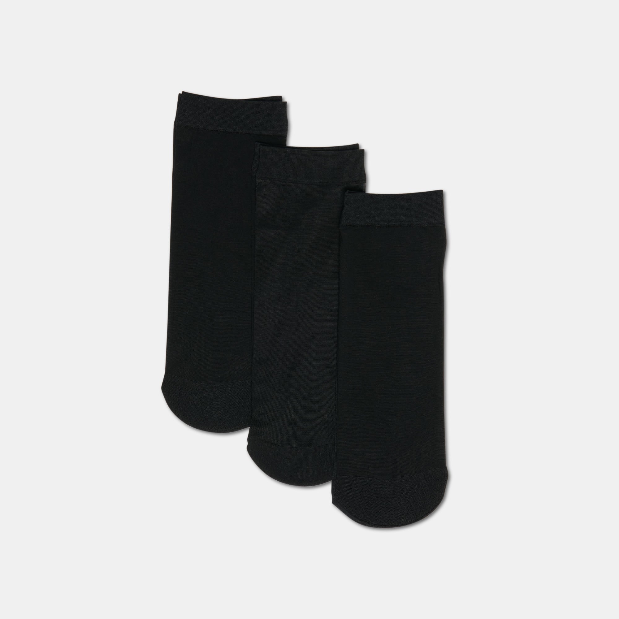 3 PACK DITSY DOT SHEER ANKLET SOCKS BLACK