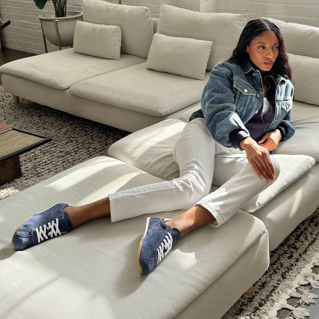 SERINA SNEAKERS NAVY SUEDE - re:vita