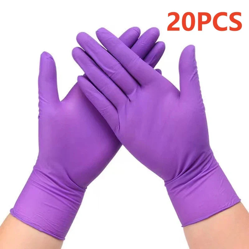 Fuchsia Nitrile Disposable Gloves – 20/100PCS, 3-mil, Powder & Latex Free, Household, Cooking, Kitchen & Esthetician Use