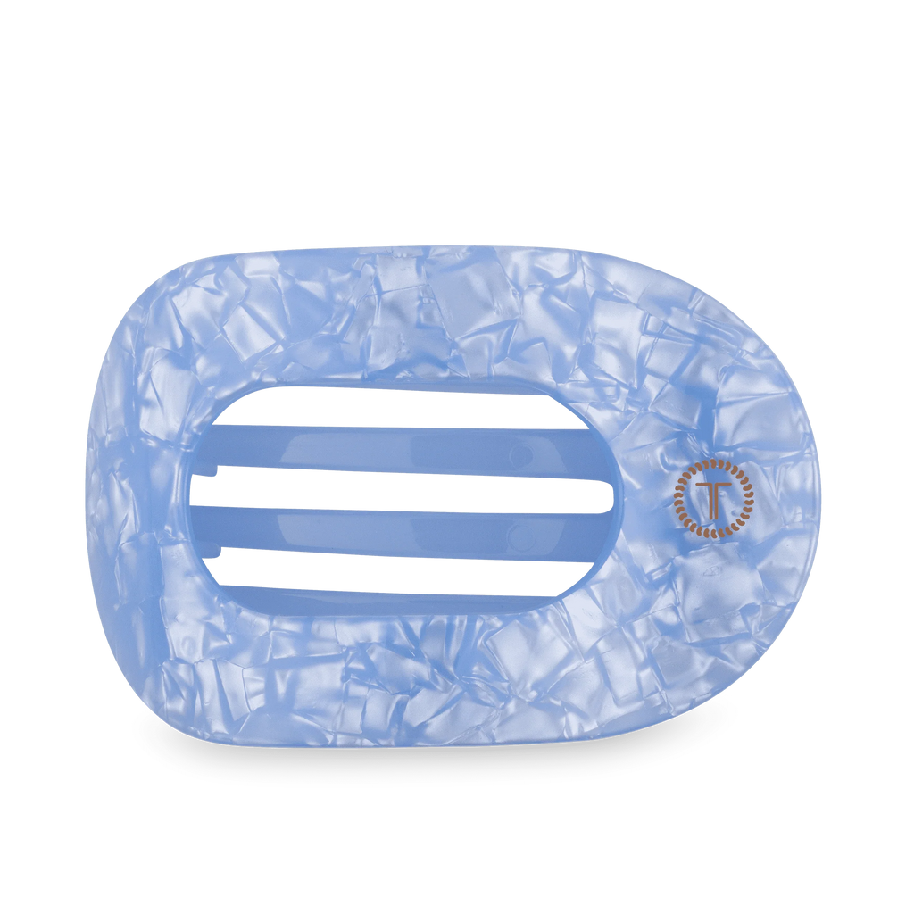 Blue Lagoon Large Flat Round Hair Clip
