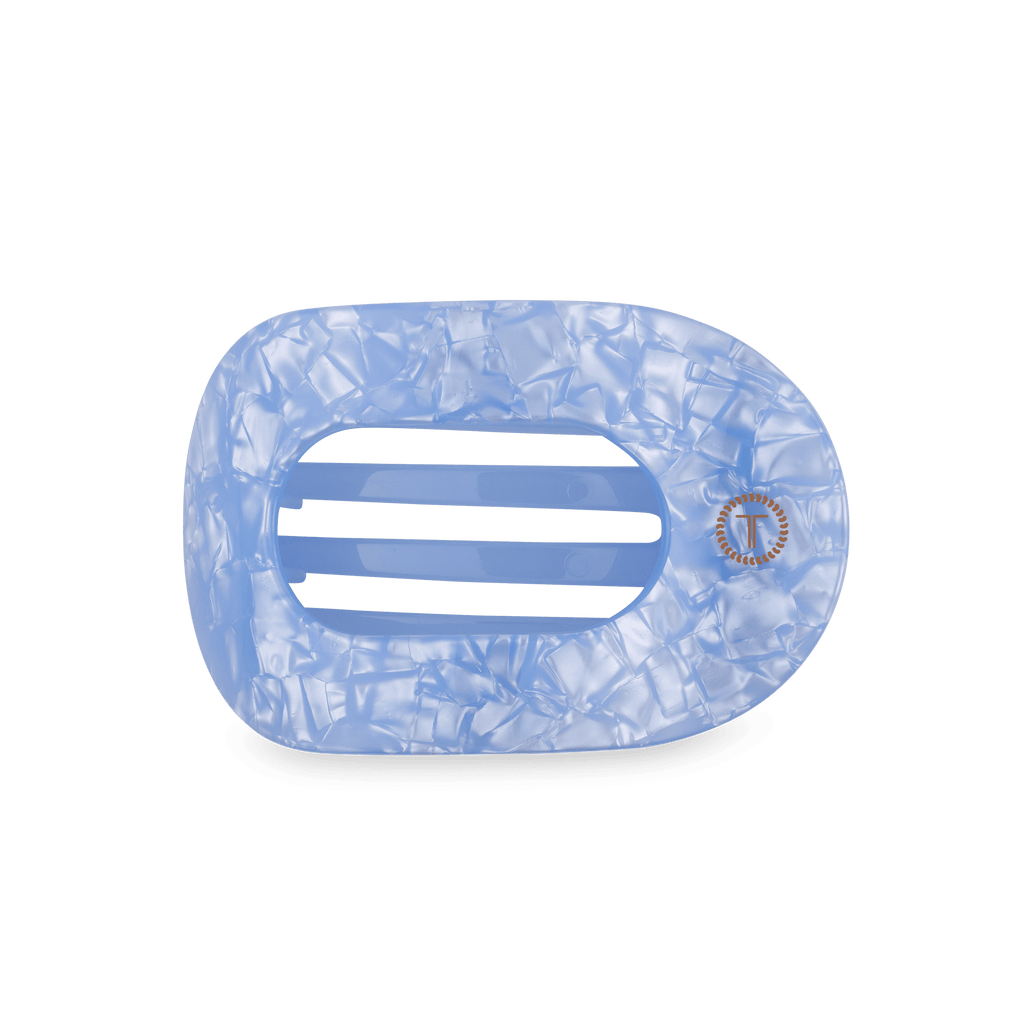 Blue Lagoon Medium Flat Round Hair Clip