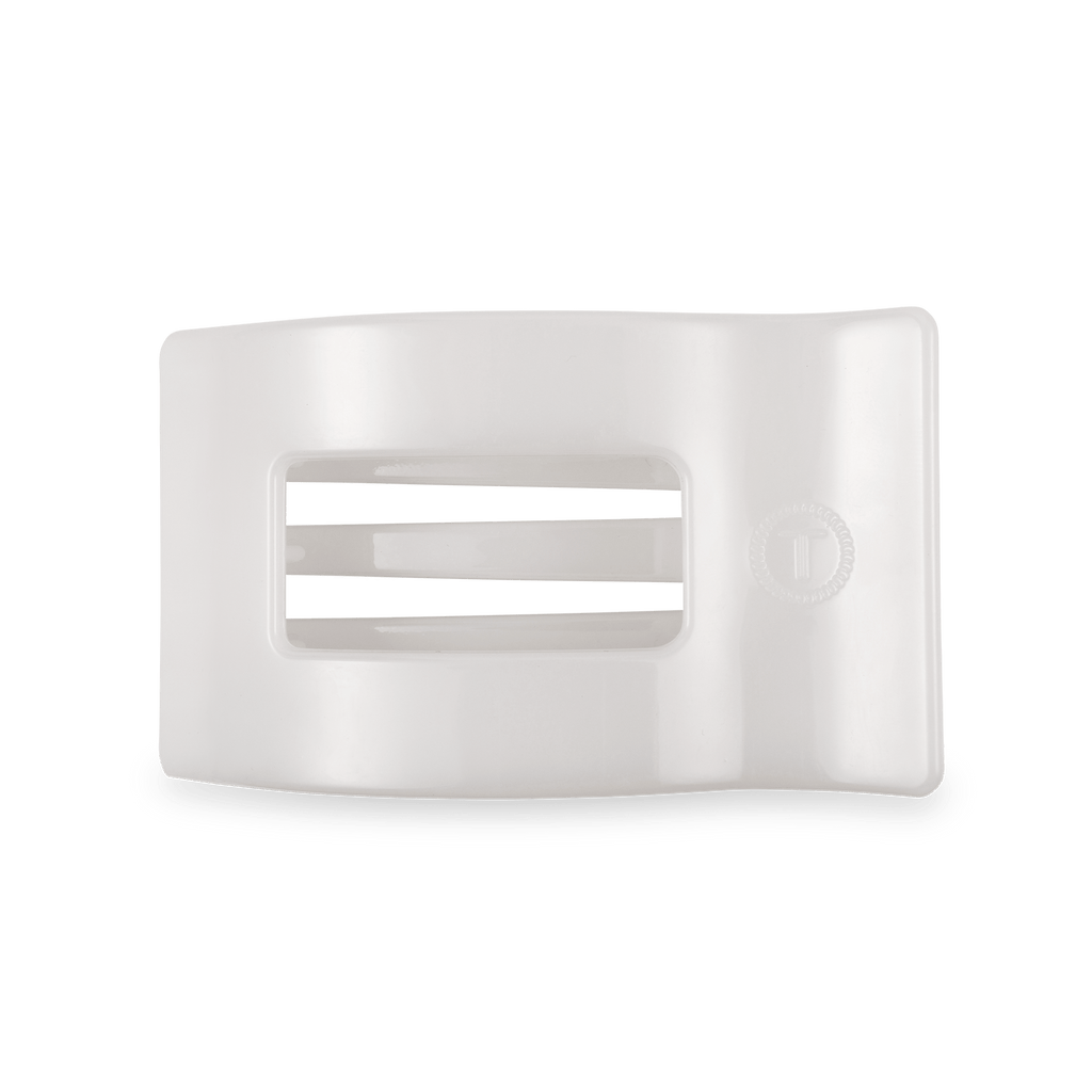Coconut White Medium Flat Rectangle Hair Clip