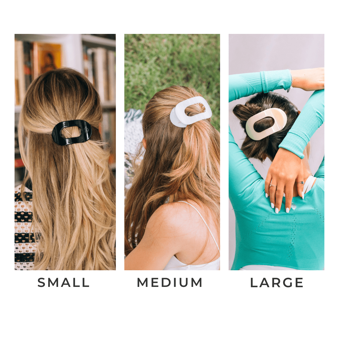 Coconut White Medium Flat Round Hair Clip