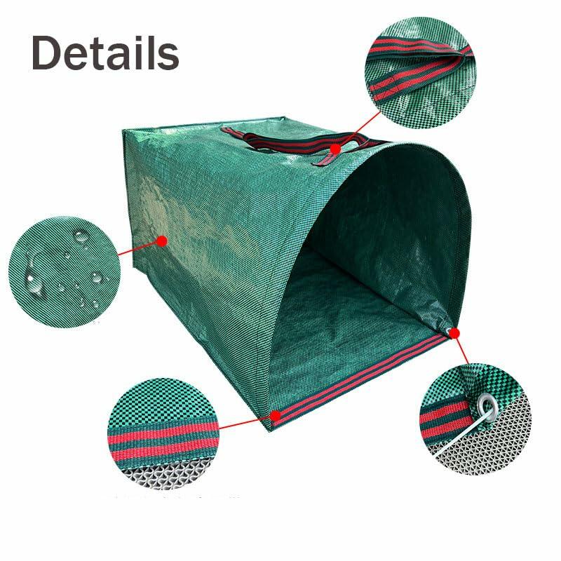 Sheporse 2-Pack 53 Gallon Reusable Garden Bags Green Yard Waste Polyethylene